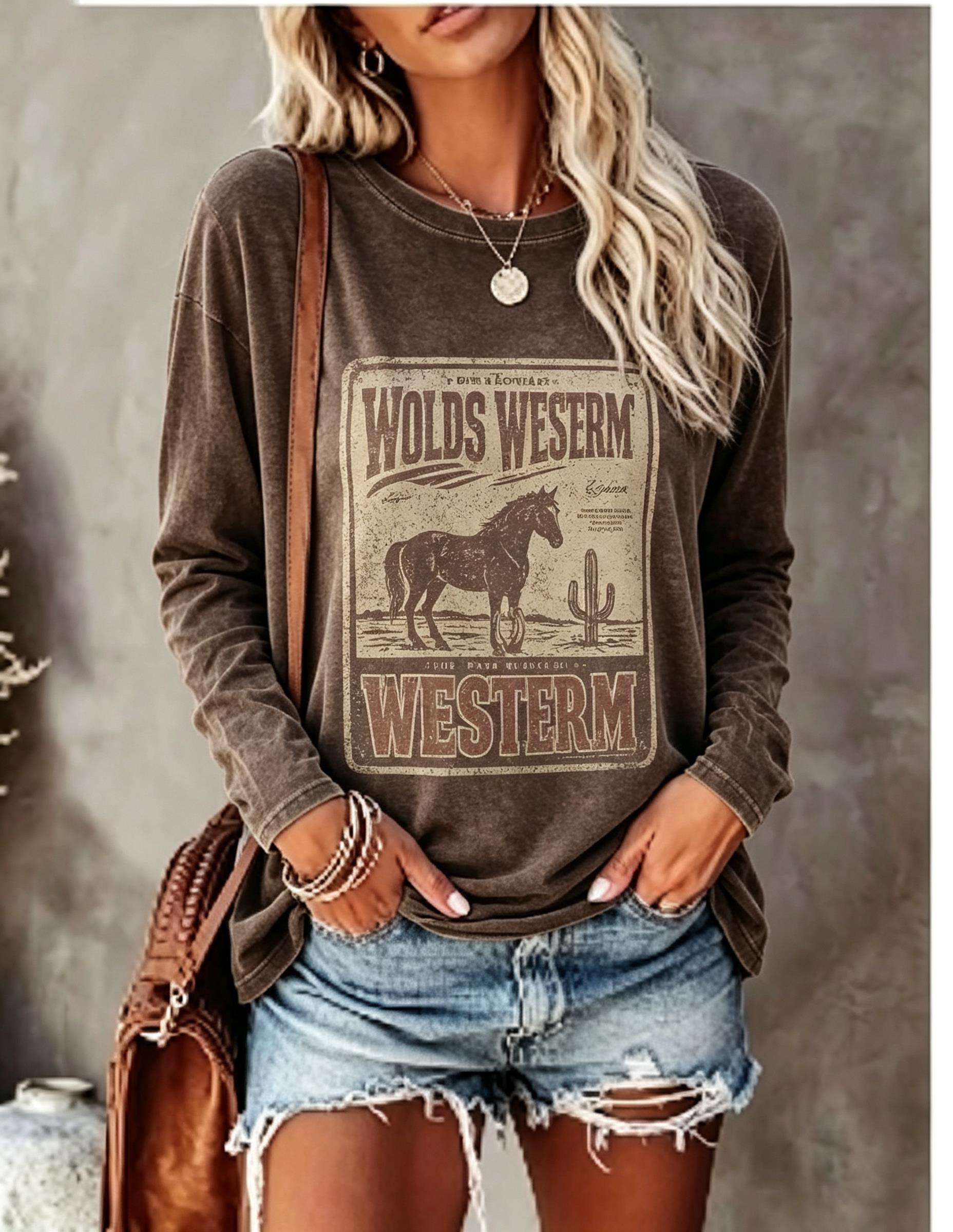 Wallpaper - Women Long Sleeve T Shirt Vintage