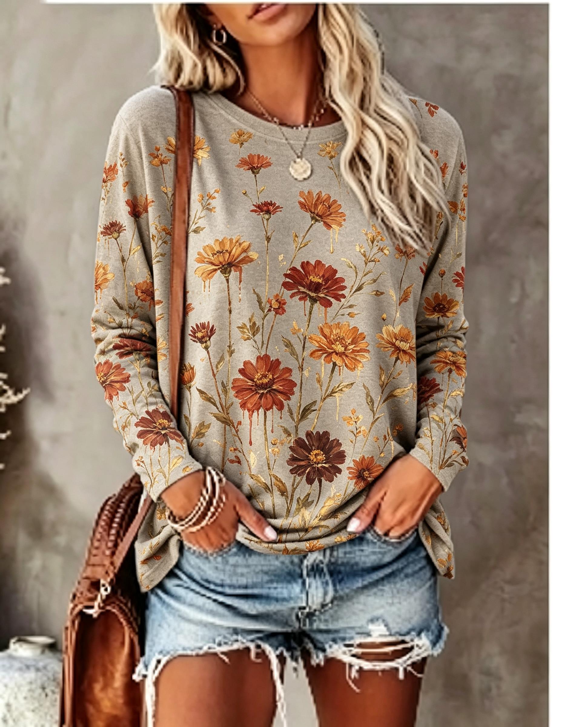Women Long Sleeve T‑Shirt Oil  - Wallpaper recension och pris