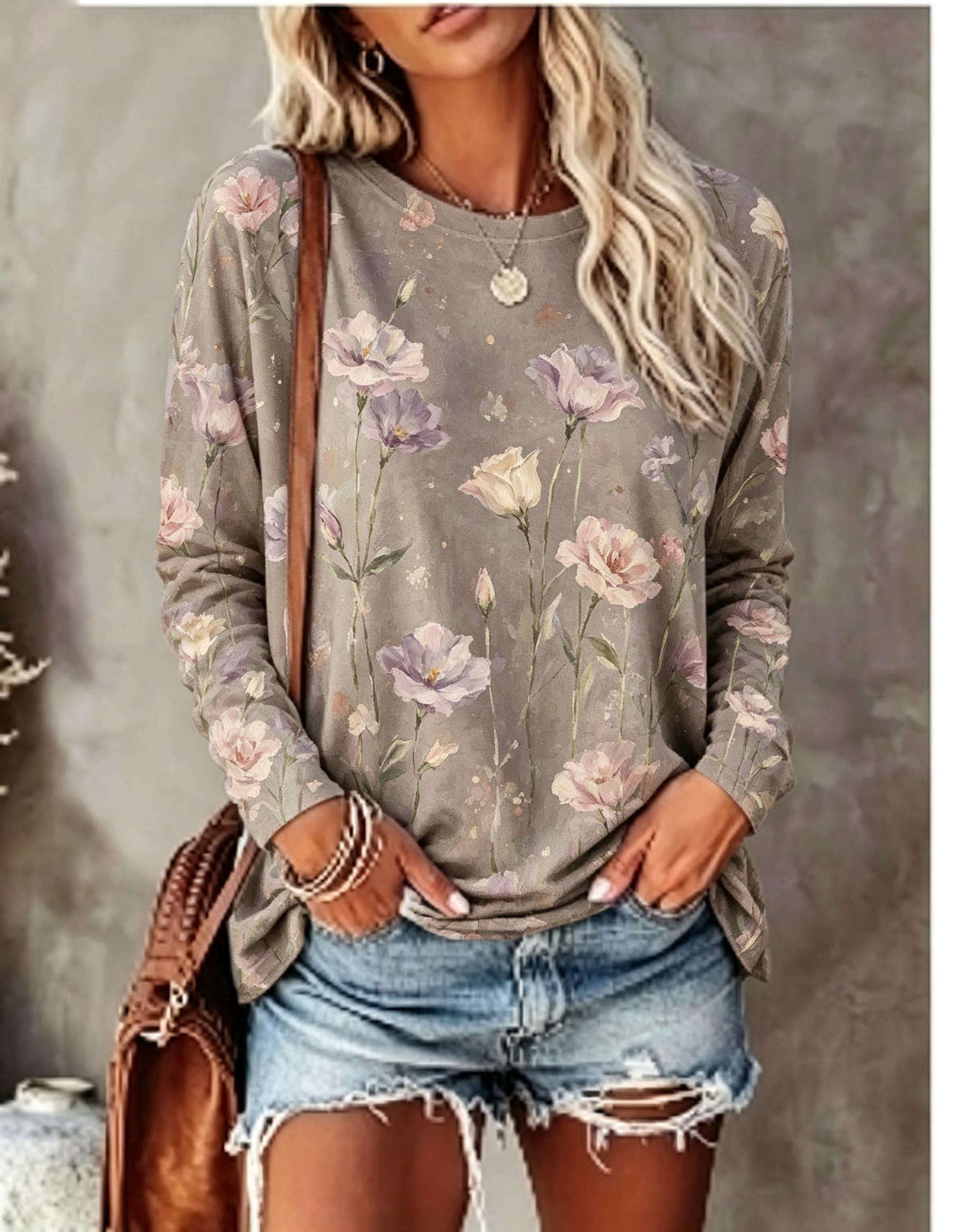Women Long Sleeve T‑Shirt Oil  - Wallpaper recension och pris
