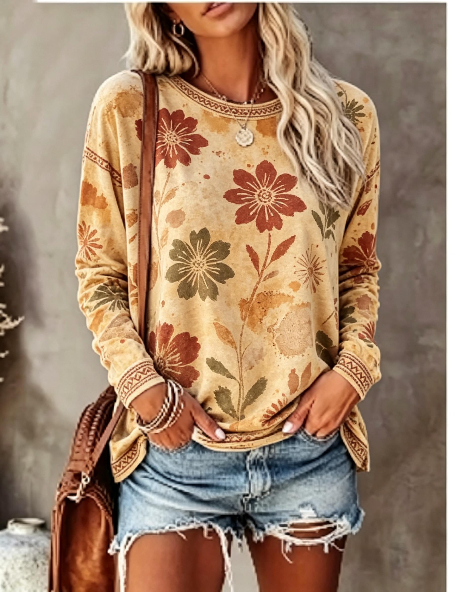 Women Crew Neck Long Sleeve T‑ - Wallpaper recension och pris
